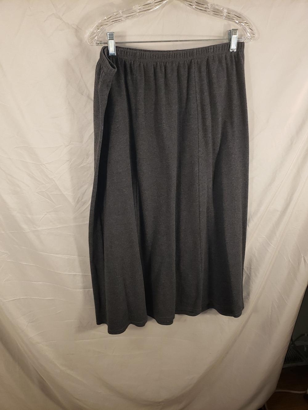 Cabin Creek Charcoal Gray Maxi Pull-On Skirt - 1X